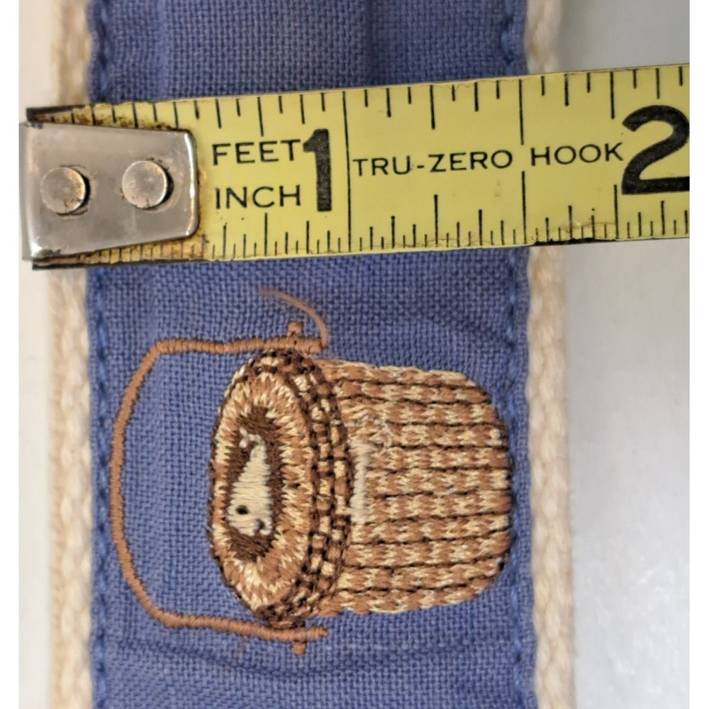 CJ Laing Embroidered Fish Basket D-Ring Belt Women's Small‎ Cotton Preppy Summer - Picture 7 of 8